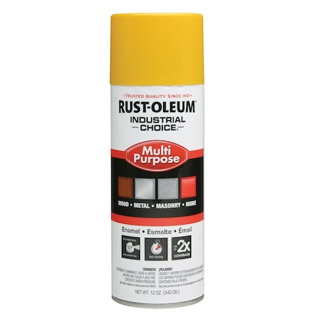 Rust-Oleum Spray Paint, Safety Yellow, Gloss, Solvent, 12 oz 1644830